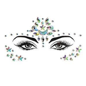 Designer Temporary <strong>Gems</strong> <strong>Face</strong> Tattoo Stickers Custom Colorful Rhinestones <strong>Festival</strong> <strong>Face</strong> Jewel for Makeup - Product Image 2