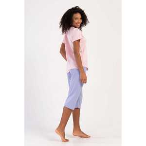 Combinaison de nuit ovale à manches courtes et col rond pour femme - Product Image 2