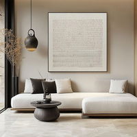 Toile abstraite originale, art 3D, Wabi Sabi, minimalisme moderne, peinture à l'huile sur plâtre, cadre en bois personnalisé, art mural pour la décoration de la maison