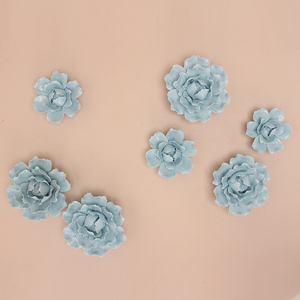 Décoration murale florale en céramique bleue F004BL pour salon, fond mural floral, décoration murale florale en rose - Product Image 6