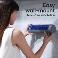 Ventilateur de bureau sans fil 2000 mAh, fixation murale sans perçage, 3 vitesses, ventilateur rechargeable, mini ventilateur tour sur pied pour la maison et la cuisine
