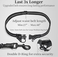 Laisse pour chien mains libres avec pochette zippée, poignées doubles rembourrées, conception élastique durable pour la promenade, le jogging et la course à pied avec le chien