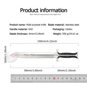 มีดปาล์ดีน DIY เกรดกลางแจ้ง ใบมีดคงที่ ด้ามจับ G10 ใบมีดตรง สแตนเลส ปลายแหลม ปรับแต่งได้ตามต้องการ สำหรับการตั้งแคมป์ - Product Image 6