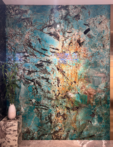 Cao cấp đá cẩm thạch thật sự màu xanh lá cây ngọc bích cho hộ gia đình hiện đại trang trí-Tường biệt thự khách sạn slab phòng khách truy cập hàng đầu - Product Image 2