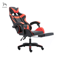 Chaise de jeu ergonomique en cuir EaseNeat à prix abordable avec hauteur réglable et repose-pieds rotatif, durable, pour bureau et ordinateur