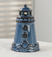 Plateau à bibelots en céramique bleue, boîte à bijoux en forme de coquille, porte-savon décoratif, organisateur pour la décoration
