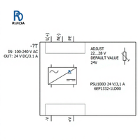 Module d'alimentation industrielle stabilisée 6EP1332-1LD00 PSU100D, sortie 24V DC, entrée 10A 380-480V AC, refroidissement par air forcé, original