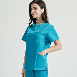 Premium Anti-Wrinkle Women's Nursing <b>Scrub</b> Uniforms Soft Knitted Polyester Rayon Spandex Washable Hospital Set - Product Image 5