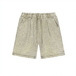 Pantalones Cortos Casuales para Hombre con Lavado Ácido, Cintura Media con Cordón, Ajuste Holgado, Estilo Urbano Lavado, Relajados para Verano, Ocio al Aire Libre y Viajes - Product Image 3