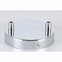 Plaque de plafond chromée à 2 trous pour lampe suspendue, base de lampe en métal, luminaire de style loft
