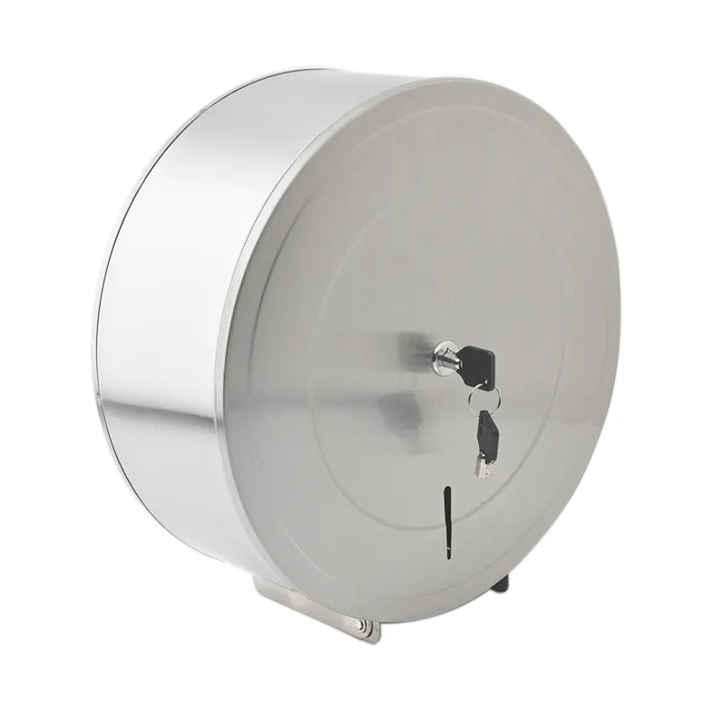 304 round stainless steel with lock for public hygiene household roll tissue dispenser