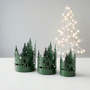 Últimos modelos en oferta: Portavelas votivas de metal con diseño navideño 2026 para decoración del hogar - Product Image 2