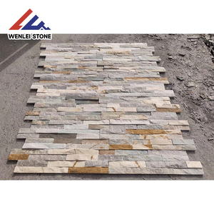 Gạch đá tự nhiên màu vàng gỉ, xám, đen, kiểu đá phiến Trung Quốc dùng ốp tường ngoài trời - Product Image 4