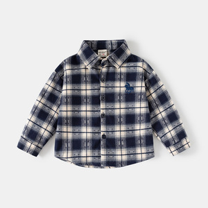 <span class=keywords><strong>Chemise</strong></span> à manches longues à col rabattu pour garçon, à <span class=keywords><strong>carreaux</strong></span> noirs <span class=keywords><strong>et</strong></span> rouges, printemps 2026 - Product Image 2