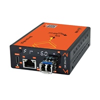 Convertidor de Medios Inteligente de Fibra Óptica SFP a Ethernet, Repetidor OEO con Pantalla LED y Tipo-C para Teléfono y PC para Gestión de Redes PoE