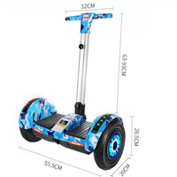 Hoverboard auto-équilibrant de 10 pouces avec poignée télescopique A8 Hoverboard