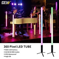 Pack de 8 tubes lumineux LED RGBWA à pixels, sans fil, alimentés par batterie, avec télécommande DMX512 et contrôle par application, pour scène, DJ, bar, club, spectacle en direct