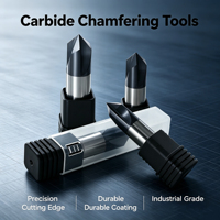Foret de centrage en carbure monobloc GLOWON à 90 degrés, fraise à chanfreiner à 2 dents, outil de centrage CNC pour l'usinage des métaux