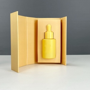Caja de Empaque Personalizada para Botella con Gotero de Aceite Esencial Cosmético de 30 ml, Botella de Vidrio con Gotero para Aceite Capilar Amarillo - Product Image 2