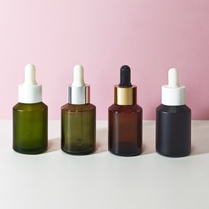 Skin Care Packaging Serum Bottle 15ml 30ml Amber <b>Clear</b> Frosted Empty Slanted Shoulder Essential Oil Glass Dropper Bottle - Product Image 1