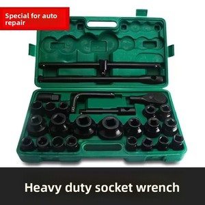 Jeu de douilles à chocs pneumatiques robustes de 26 pièces, entraînement hexagonal de 1/2, 3/4 et 1 pouce, 21-65 mm, outils de clé à chocs pour la réparation de véhicules lourds - Product Image 3