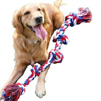 Jouet pour chien en corde de coton robuste et écologique, rayé, original, durable, pour mâcher, interactif, pour tirer, nettoyage dentaire, intérieur/extérieur
