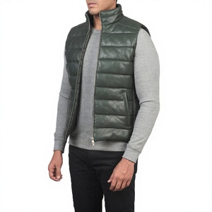 Gilet en cuir PU noir pour homme, col en V, simple boutonnage, sans manches, coupe-vent, boutons dorés, couleur unie, vêtement d'hiver - Product Image 5