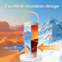 Offre Spéciale – Gobelet Isotherme en Acier Inoxydable de 30 oz avec Poignée, Adapté aux Porte-Gobelets de Voiture, Tasse de Voyage avec Couvercle à Paille