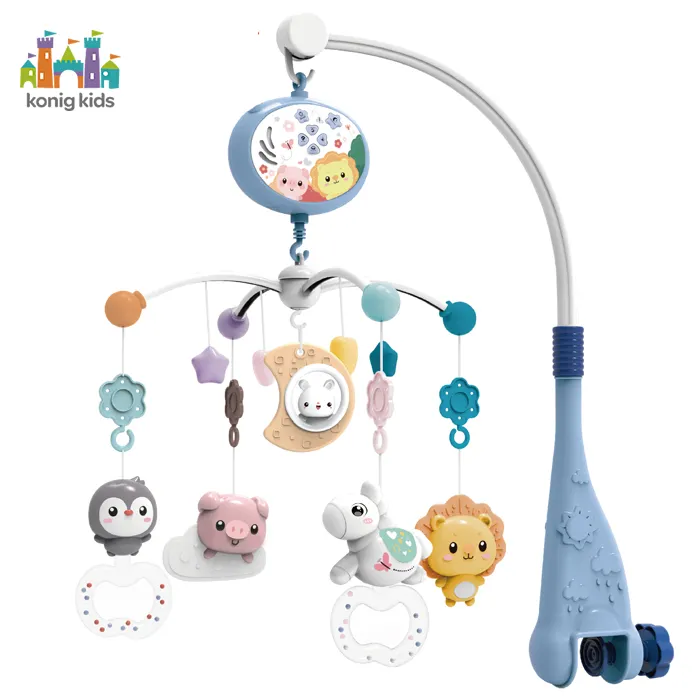 Konig Crianças Remote Baby Berço Musical Móvel Com Projetor E Luzes Noturnas Berço Móvel Brinquedo Do Bebê