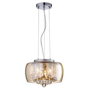 Lampadario Moderno Sospeso Circolare in Vetro con Perline di Cristallo Base G9 Decorazione Casa Luce Pendente in Vetro - Product Image 3