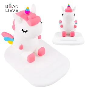 Corporate Gift Unique Shape PVC Rubber Flexible 3D Mobile Phone Stand Cute Cartoon Animal Unicorn Character Phone Holder