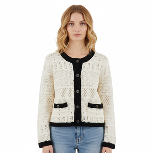 <span class=keywords><strong>Cardigan</strong></span> lavorato a maglia da donna <span class=keywords><strong>Cardigan</strong></span> maglione a righe con bottoni da donna in maglia a manica lunga <span class=keywords><strong>Cardigan</strong></span> da donna - Product Image 1