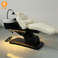 Sampo Spa kepala mewah, tempat tidur sampo kursi malas tukang cukur kulit PU keramik untuk kepala Spa Pusat furnitur Salon