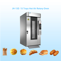 Horno de Convección Rotatorio Eléctrico JH 15D de 15 Bandejas, 75 kg/h, Horno de Panadería Compacto y Programable para Galletas, Muffins y Pasteles