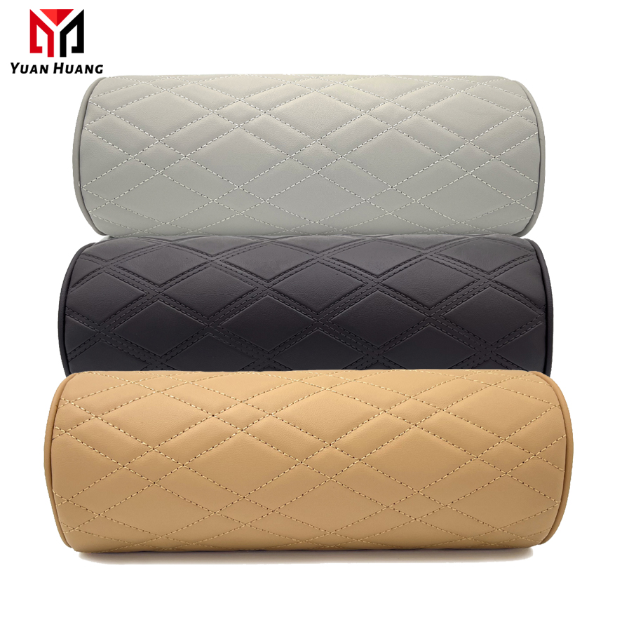 Подушка для шеи автомобильного сиденья из пены с эффектом памяти, кожаная дышащая подушка для поддержки шейного отдела позвоночника, офисное кресло, цилиндрический подголовник