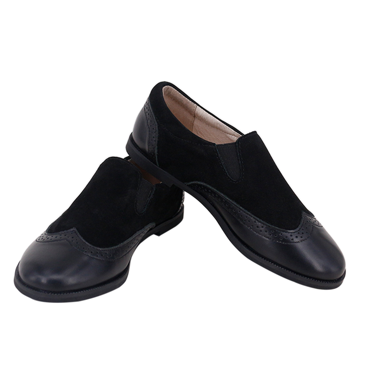 High quality hot sale genuine leather baby boy stylish dress shoes soft flat base children Velvet Fabric loafers