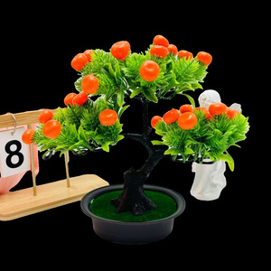 Bonsái de Frutas Artificiales de 27 cm de Altura, Decoración de Plástico y Seda para Oficina, Escritorio, Sala de Estar, Estudio, Hotel - Product Image 4