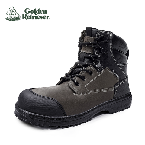 Composite Toe Waterproof Puncture Proof Electrical Insulation Full Grain Leather Safety Shoes Work Boots Goldenretriever Gr613