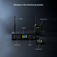 Système de monitoring intra-auriculaire sans fil IEM206TFT, récepteur IEM stéréo, 100 canaux, portée de 80 m, écran TFT pour scène, concert, spectacle