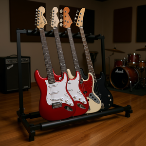 Soporte Plegable Metálico Grack 5N1 para 5 Guitarras, Soporte Portátil para Guitarras Eléctricas y Acústicas, Exhibición y Almacenamiento en Suelo - Product Image 2