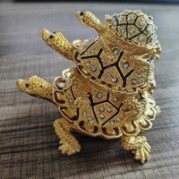 Boîte à bibelots en porcelaine à trois tortues empilées, porte-bonheur, pour la maison, cadeaux de Nouvel An, d'anniversaire, décoration intérieure