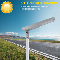 Farola Solar Todo en Uno de Alta Luminosidad, Lámpara Solar LED para Exteriores, IP65 Impermeable, para Carreteras, Jardines y Estacionamientos