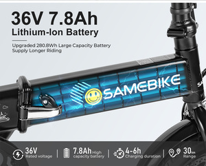 Bicicleta eléctrica plegable para adultos de una sola velocidad, 36V 7.8Ah, bicicleta eléctrica urbana pequeña, desde almacén de la UE - Product Image 4