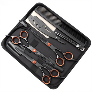 Profession elle Friseurs chere Set 6 Zoll Edelstahl Haars ch neiden Ausdünnung sset mit Koffer Kamm Salon Home Stylist <span class=keywords><strong>Tools</strong></span> 1001 - Product Image 2