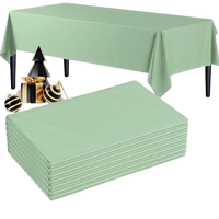 Mantel Rectangular Verde de Poliéster Desechable, Impermeable y Resistente al Aceite, para Picnic, Barbacoa, Bodas Rústicas, Baby Shower, Fiestas de Cumpleaños y Eventos