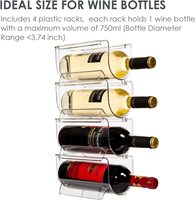 Porte-vin en plastique empilable petits bacs de rangement cuisine réfrigérateur organisateur de stockage bouteille d'eau porte-bouteille transparent vente en gros