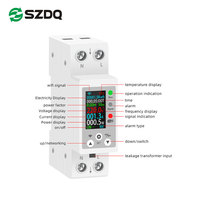 Monitor WiFi AC Satu Fasa Digital LCD Meter Energi Perlindungan Tegangan Arus Saklar Relay Temperatur Meter KWH IP66 1% 63A