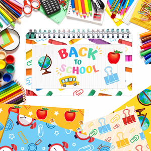 WW010 latar belakang ke sekolah pola alat tulis bahan akun tangan buku tempel kertas pembuatan kartu latar belakang untuk kembali ke pesta sekolah - Product Image 3