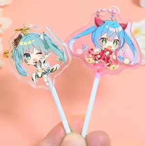 Custom Made Your Own Design Printed Acrylic Lollipop Keychain Holographic Epoxy Anime Charms Candy Keychains