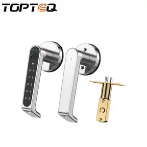 TOPTEQ, diseño innovador, manijas de puerta de dormitorio, cerradura electrónica inteligente con huella dactilar para puerta de acero inoxidable 304
